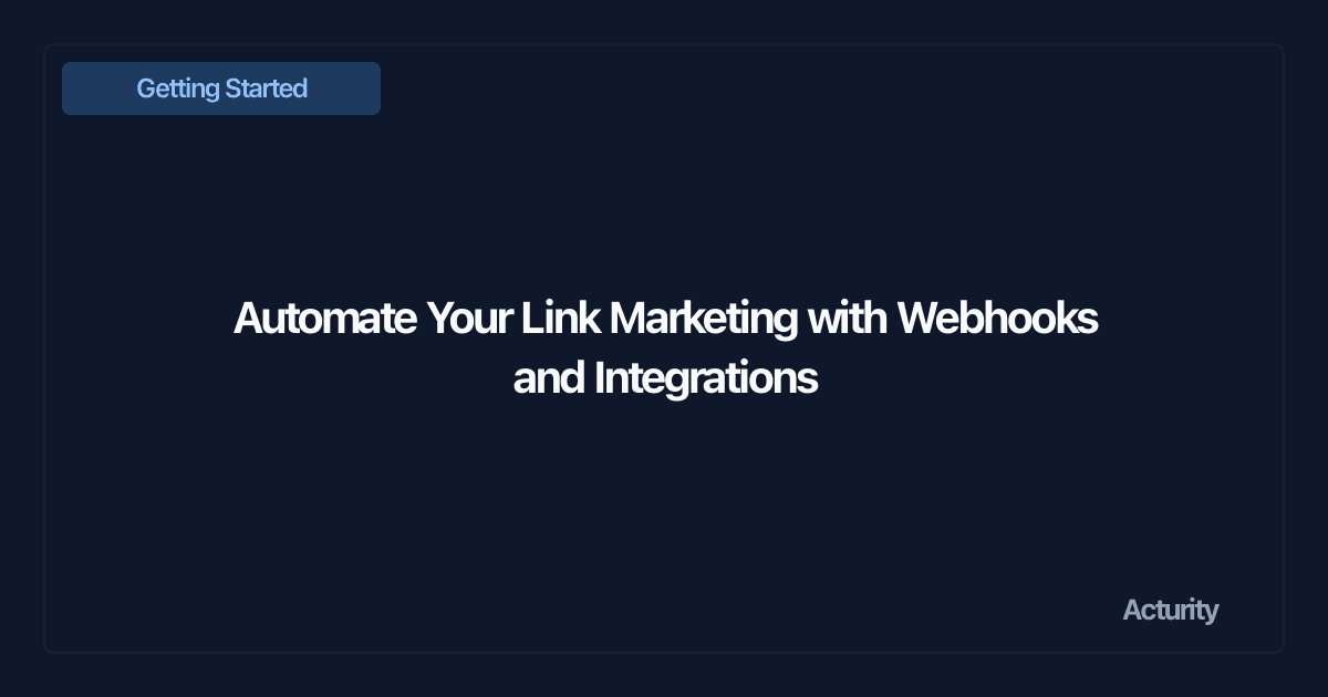 Diagram showing webhook events flowing from link clicks into marketing tools