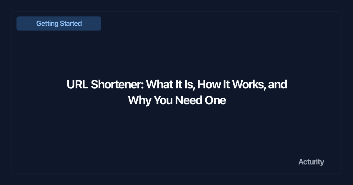 A long URL being transformed into a clean short link on a laptop screen